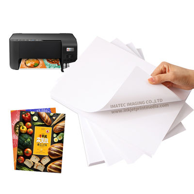 رنگدانه رنگدانه 135gsm نیمه درخشان خود چسبنده کاغذ برچسب