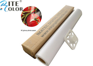 190gsm Larget Format RC رزین براق پوشش داده شده مقاله مقاله رول رنگدانه / رنگ جوهر